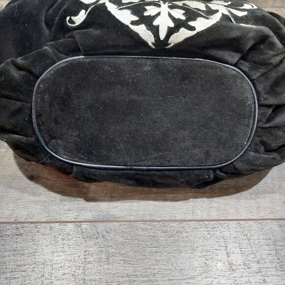 Juicy Couture Bag Y2K Velvet Black 2002 CA16396 (Royal Juicy) Baguette Embrodry - Picture 8 of 14